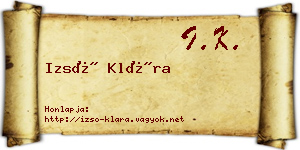 Izsó Klára névjegykártya
