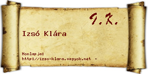 Izsó Klára névjegykártya