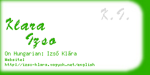 klara izso business card