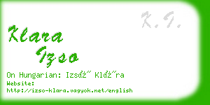 klara izso business card